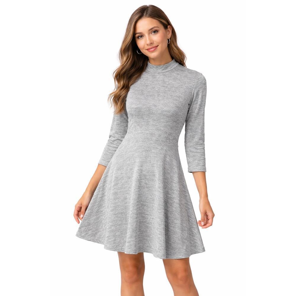 Jon And Anna Gray Mock Neck Sweater Dress XL